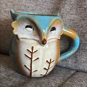 Gibson Owl Stoneware Mug – Blue/Brown Finish